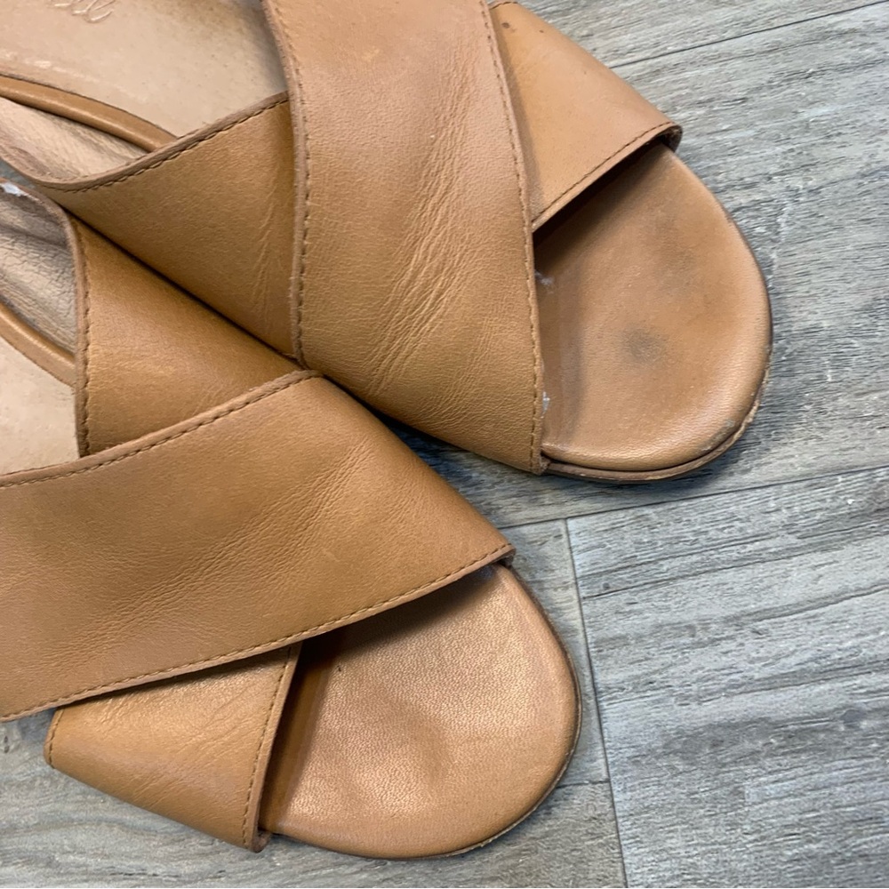 Madewell Ruthie Leather Criss Cross Slip On Mules - Picture 12 of 13